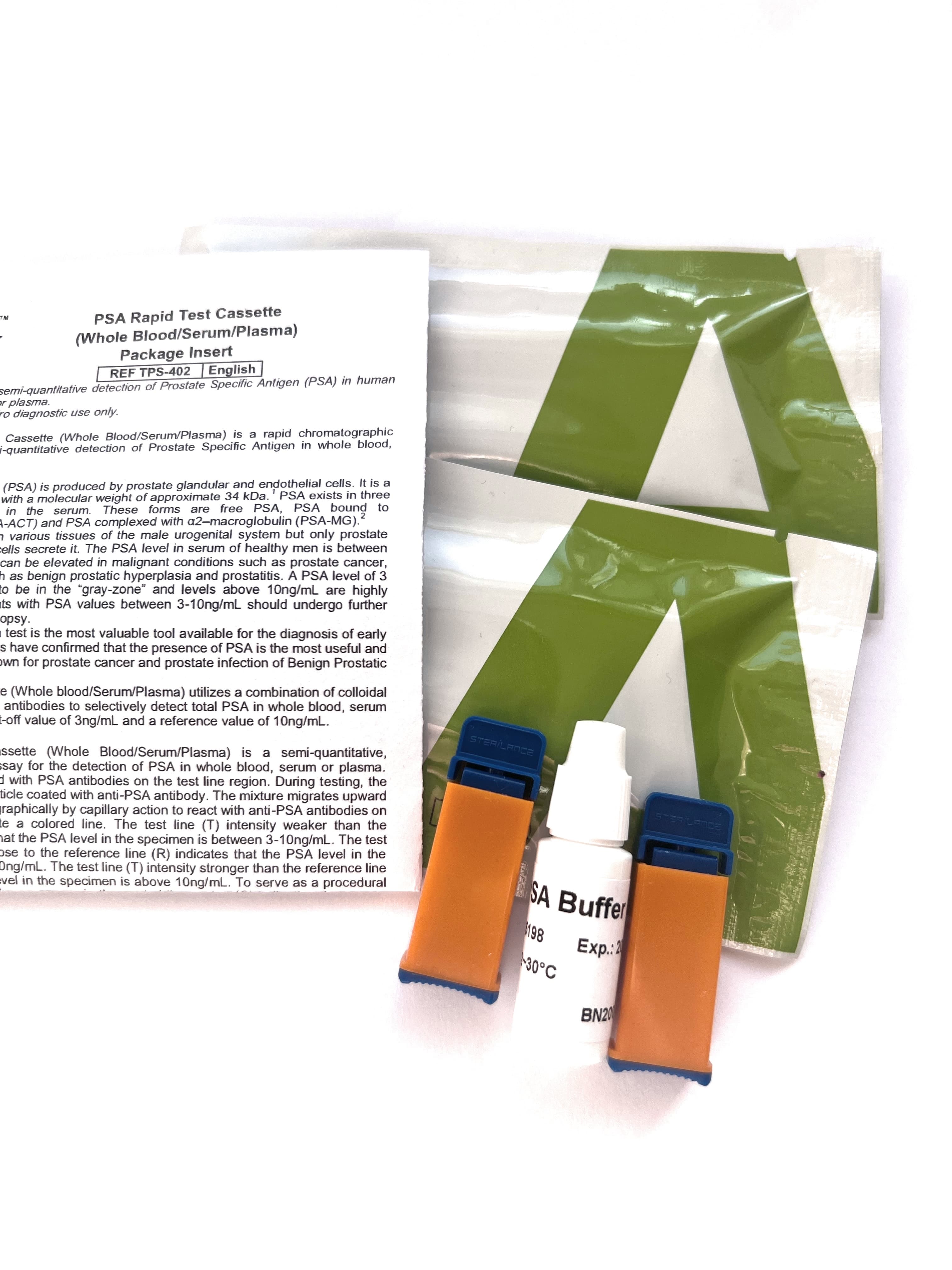 2 x Medical Professional PSA Prostate Cancer Test — PSA test kit, tested from a finger-prick blood sample